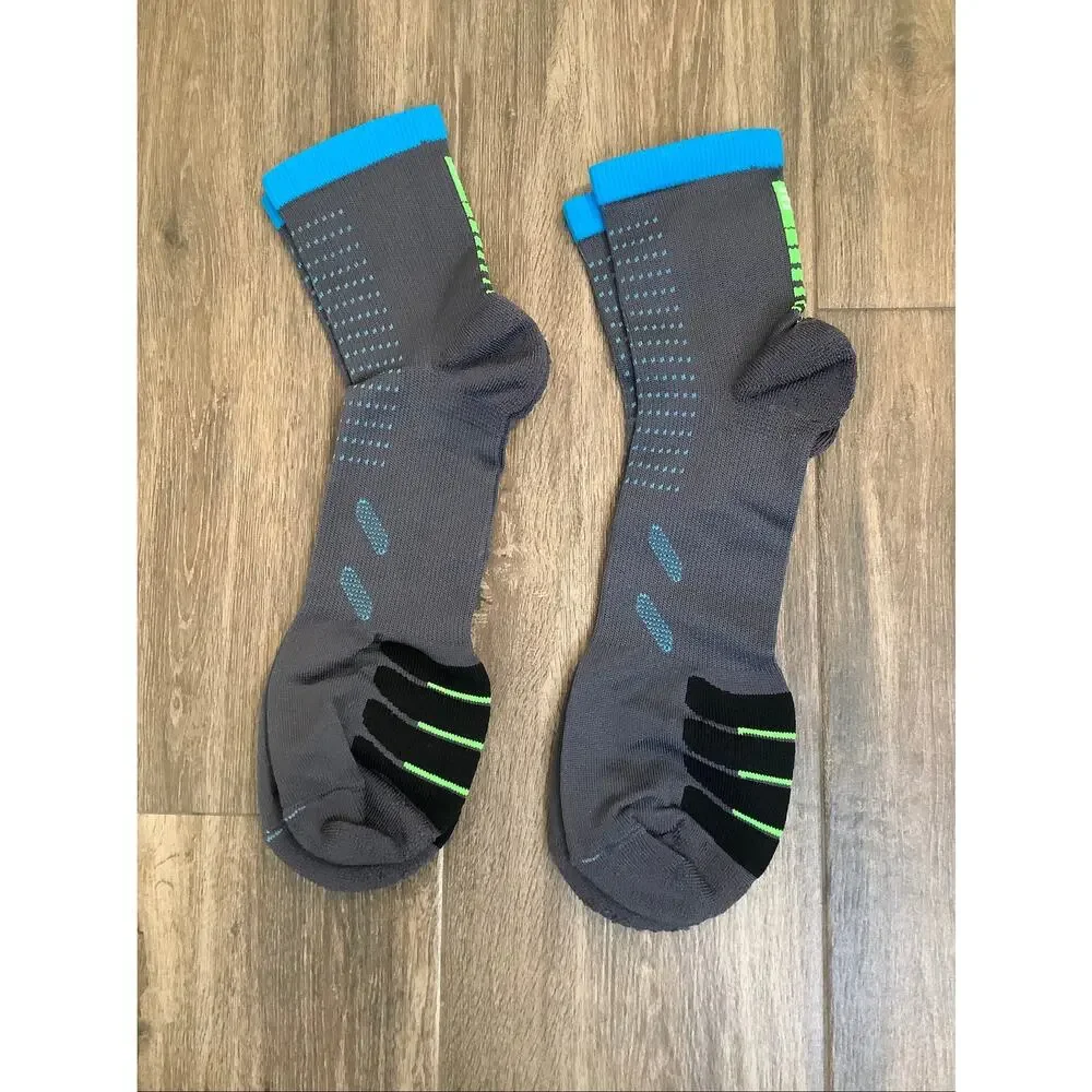 Eurosock Gray 2 Pack Bike Crew Compression Socks Performance Athleisure A21-3